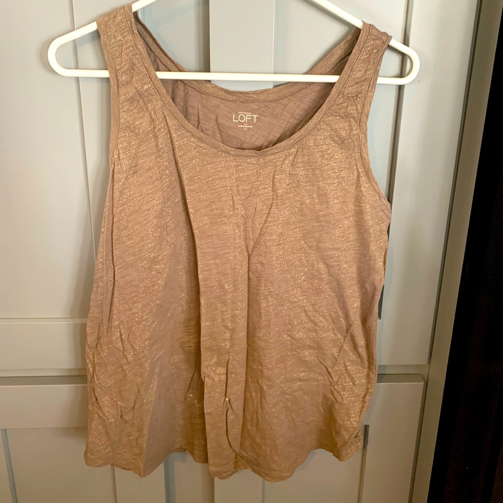Loft tan sparkle tank top